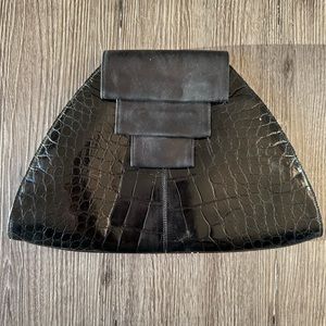 Vintage Luc Benoit crocodile clutch